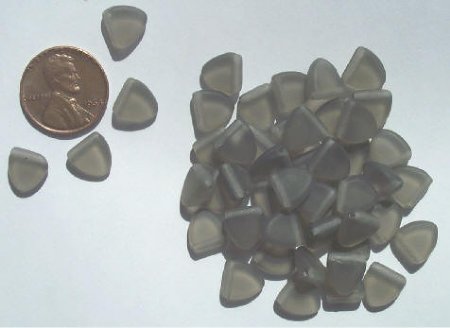 50 9mm Triangle Beads - Matte Black Diamond
