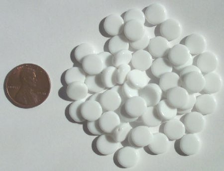 60 9mm White Disk Beads