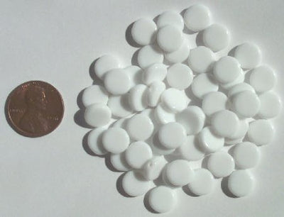 60 9mm White Disk Beads