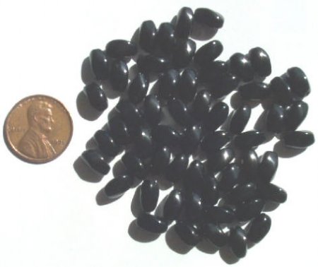 50 9mm Twisted Black Ovals