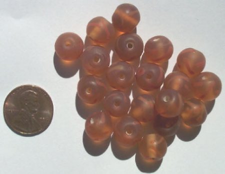 20 10mm Round Matte Topaz with Topaz Squiggles