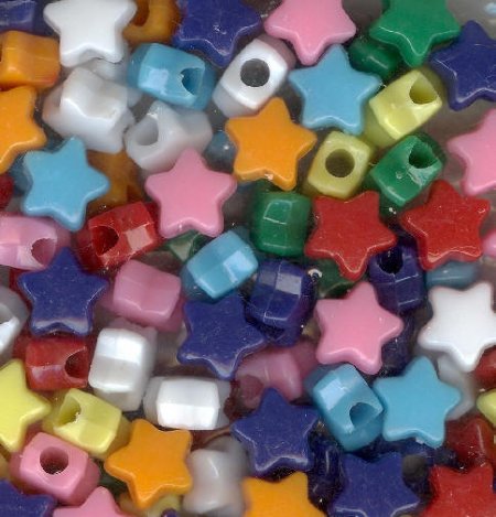 100 12mm Acrylic Opaque Star Mix