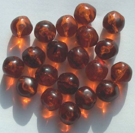 20 12mm Bumpy Nugget Transparent Topaz Vintage