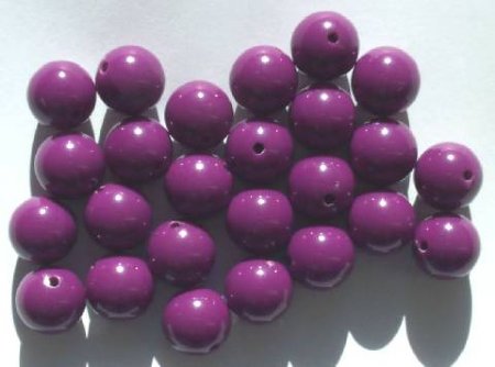 25 12mm Round Opaque Purple Vintage Acrylics