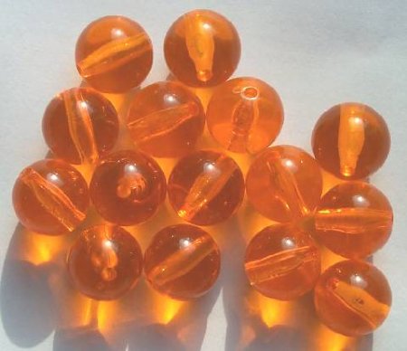 15 15mm Transparent Orange Vintage Acrylics