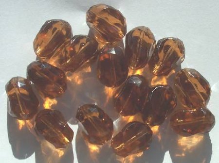 15 15x10mm Faceted Topaz Twist Vintage Acrylics