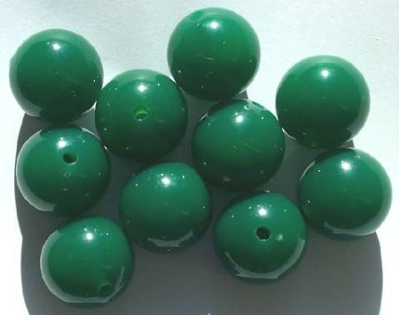 10 17mm Milky Dark Green Vintage Acrylics