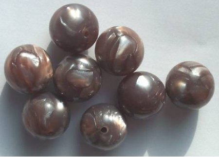 8 18mm Satin Mauve Bronze Swirl Vintage Acrylics