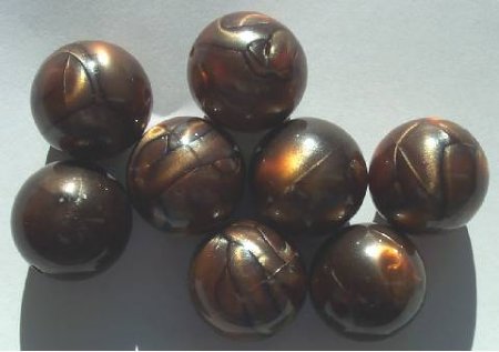8 18mm Satin Topaz Black Swirl Vintage Acrylics