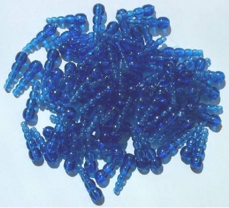 100 19mm Acrylic Dragonfly Bodies - Transparent Blue