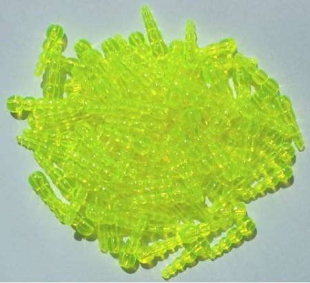 100 19mm Acrylic Dragonfly Bodies - Transparent Fluorescent Yellow