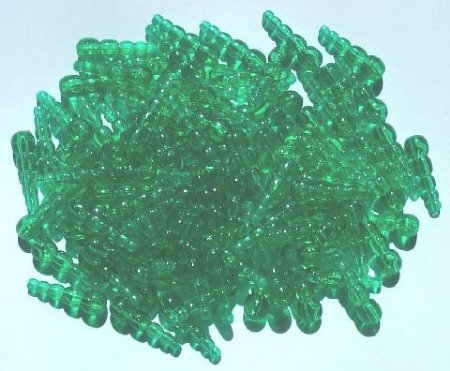 100 19mm Acrylic Dragonfly Bodies - Transparent Christmas Green