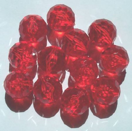 12 20mm Faceted Siam Acrylic Beads