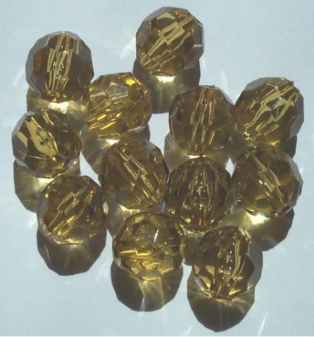 12 20mm Acrylic Faceted Medium Topaz
