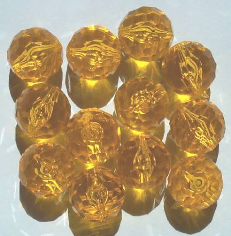 12 20mm Acrylic Faceted Topaz