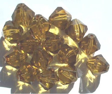15 20mm Acrylic Faceted Bicone Beads - Medium Topaz