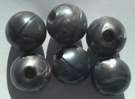 6 20mm Satin Grey Bronze Swirl Vintage Acrylics
