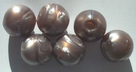 6 20mm Satin Mauve Bronze Swirl Vintage Acrylics