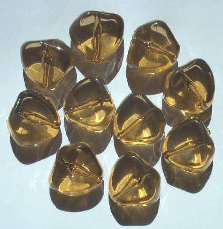 10 21x13mm Acrylic Medium Topaz Triangle Nuggets