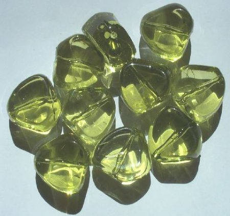 10 21x13mm Acrylic Olivine Triangle Nuggets
