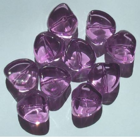 10 21x13mm Acrylic Violet Triangle Nuggets