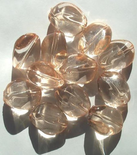 12 26x20mm Acrylic Champagne Oval Nuggets
