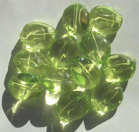 12 26x20mm Acrylic Lime Oval Nuggets