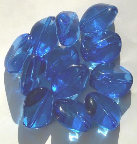 12 26x20mm Acrylic Sapphire Oval Nuggets