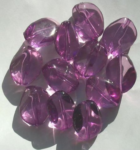 12 26x20mm Acrylic Violet Oval Nuggets