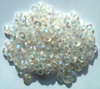 200 3x6mm Faceted Acrylic Rondelle Beads - Transparent Crystal AB