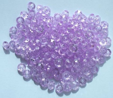 200 3x6mm Faceted Acrylic Rondelle Beads - Transparent Violet
