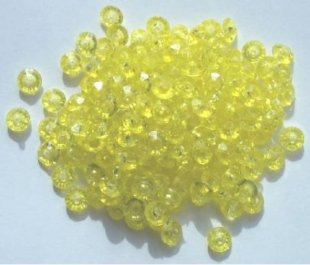 200 3x6mm Faceted Acrylic Rondelle Beads - Transparent Yellow