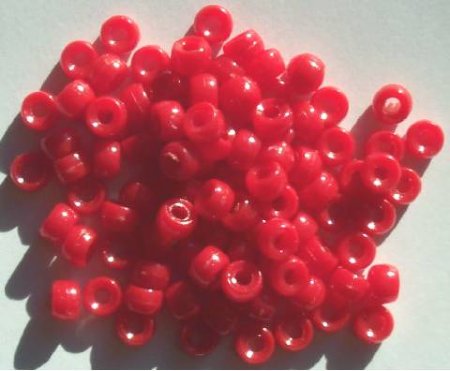 200 4x6mm Opaque Red Acrylic Crow Beads