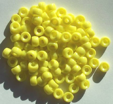 200 4x6mm Opaque Yellow Acrylic Crow Beads
