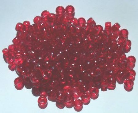 200 4x6mm Transparent Garnet Acrylic Crow Beads