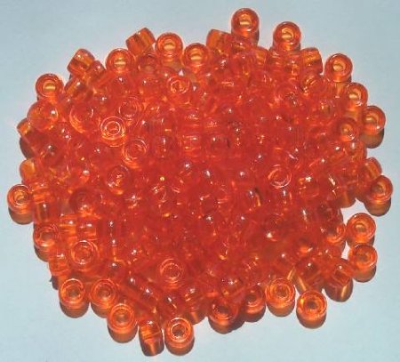 200 4x6mm Transparent Orange Acrylic Crow Beads