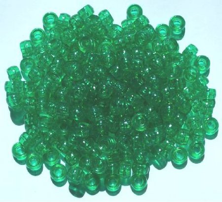 200 4x6mm Transparent Christmas Green Acrylic Crow Beads