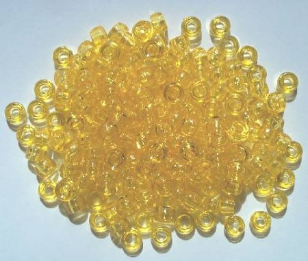 200 4x6mm Transparent Yellow Acrylic Crow Beads