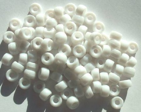 200 4x6mm White Acrylic Crow Beads