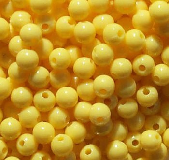 200 5mm Acrylic Opaque Golden Yellow Round Beads