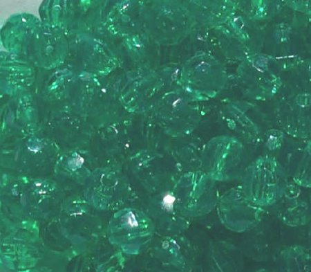 200 6mm Acrylic Faceted Holiday Green