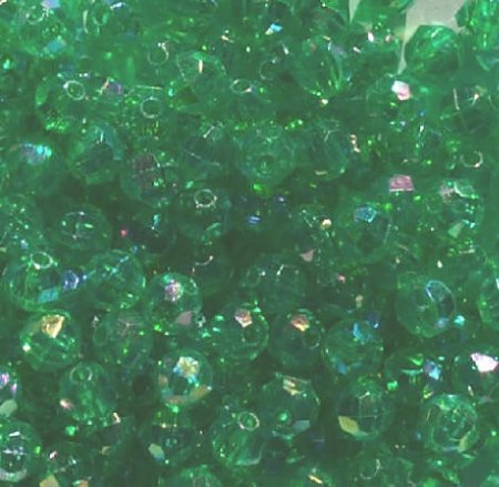 200 6mm Acrylic Faceted Green AB
