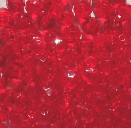 200 6mm Acrylic Faceted Red