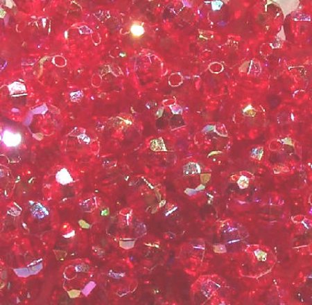 200 6mm Acrylic Faceted Red AB