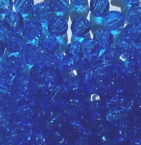 100 8mm Acrylic Faceted Sapphire