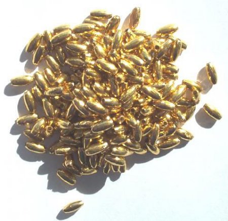 200 6x3mm Acrylic Metallic Gold Ovals