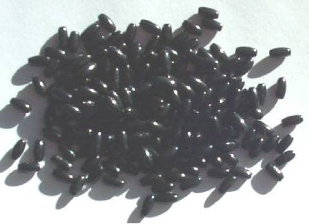 200 6x3mm Acrylic Black Pearl Oval Beads