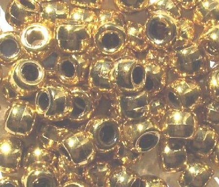 100 6x9mm Acrylic Metallic Gold Crow Beads