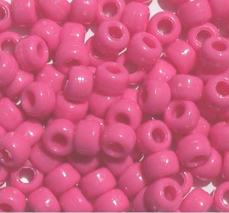 100 6x9mm Opaque Dark Pink Acrylic Crow Beads