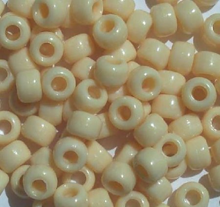 100 6x9mm Opaque Ivory Acrylic Crow Beads